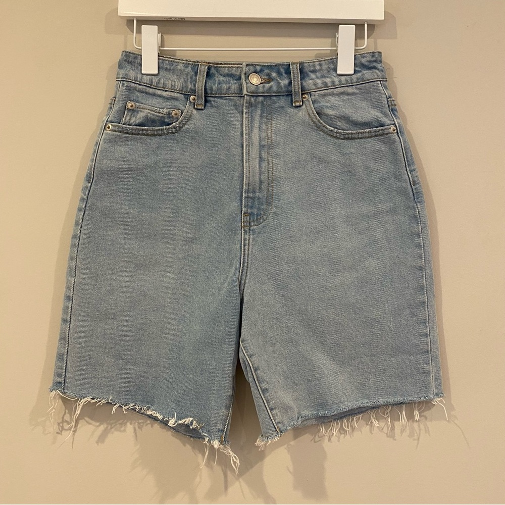 Glassons Long Line Frayed Hem Denim Shorts